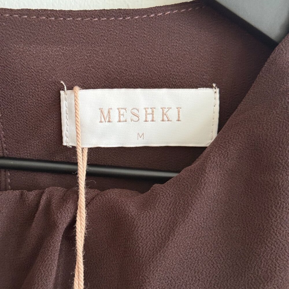 NWT Meshki Orai Chiffon Maxi Dress - Cacao Brown - Picture 8 of 10